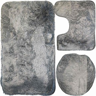 Zestaw dywaników łazienkowych antypoślizgowych szary - 3 szt.