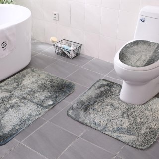 Zestaw dywaników łazienkowych antypoślizgowych szary - 3 szt.
