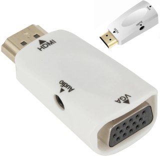 Adapter konwerter HDMI - VGA DSUB - biały