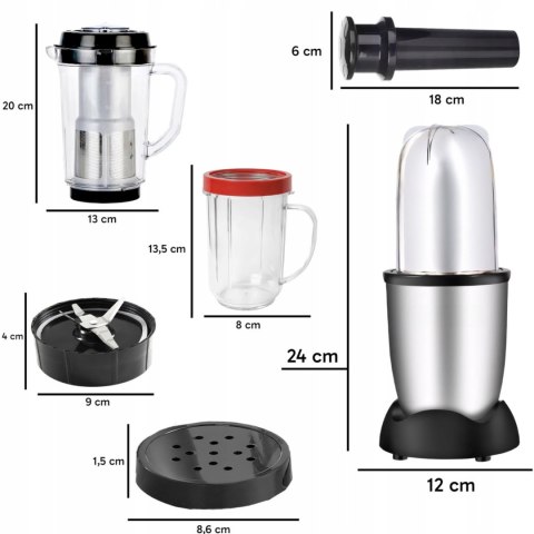 Blender kielichowy z funkcją sokowirówki 4 kubki 250 W