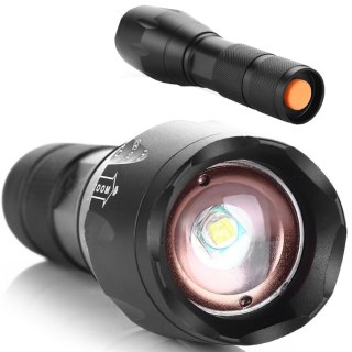 Latarka akumulatorowa taktyczna metalowa 5 trybów ZOOM