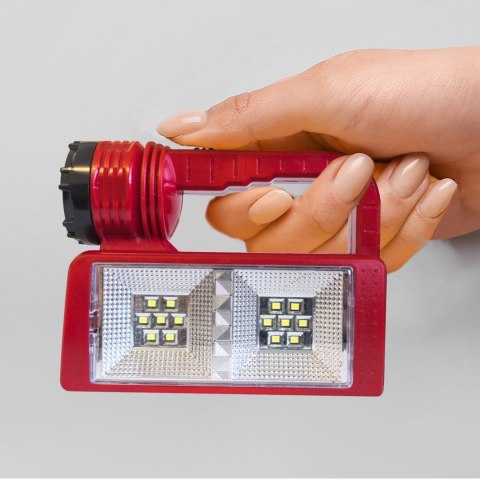 Latarka lampa warsztatowa kempingowa z uchwytem na baterie LED