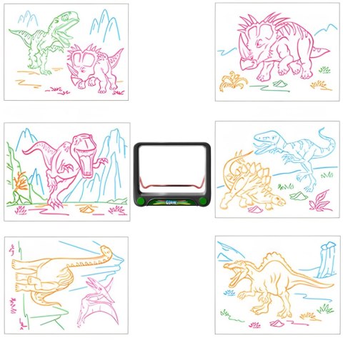 Magiczna tablica podświetlana do rysowania dla dzieci z szablonami 4 mazaki