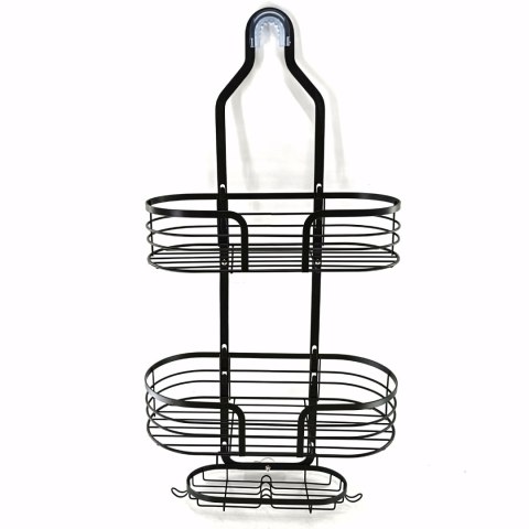 Półka prysznicowa na kosmetyki do łazienki wisząca 3 poziomy - czarna