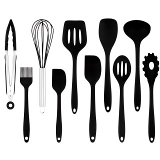 Przybory akcesoria kuchenne silikonowe łopatka szczypce chochla - 10 el.