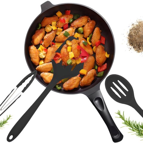 Przybory akcesoria kuchenne silikonowe łopatka szczypce chochla - 10 el.