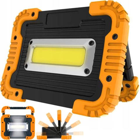 Reflektor halogen zewnętrzny przenośny z uchwytem na baterie 30 W