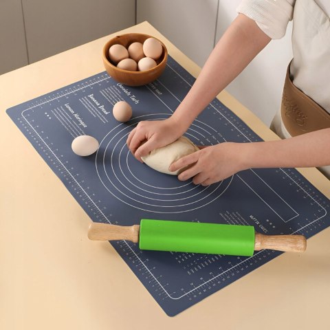 Wałek do ciasta kuchenny silikonowy 38 cm - zielony