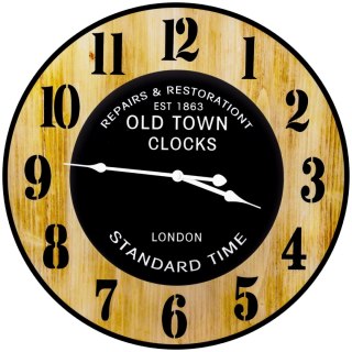 Zegar ścienny stylowy cichy LOFT śr. 50 cm