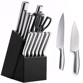 Zestaw noży kuchennych stalowych w bloku - 16 el.
