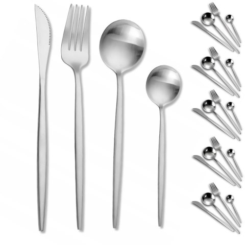 Zestaw sztućców dla 6 osób STAL - 24 elementy