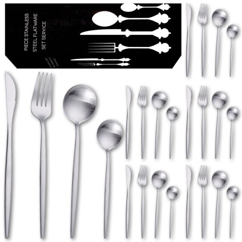 Zestaw sztućców dla 6 osób STAL - 24 elementy